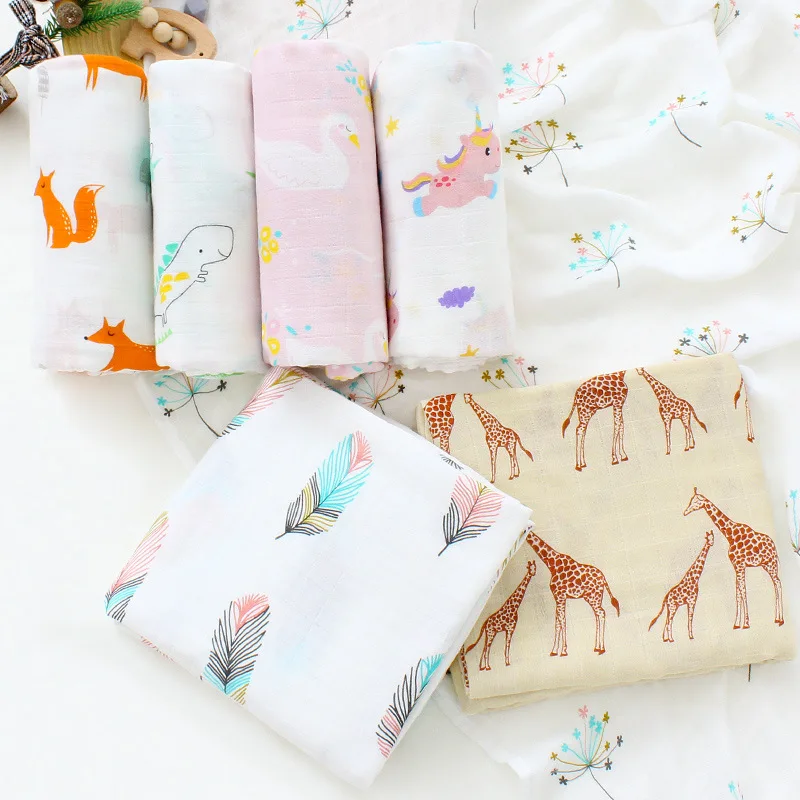 120*120Cm Coperte Per Neonati Biancheria Da Letto Per Neonati Swaddle Coperta Per Mussola Per Bambini Coperta Per Neonati Avvolgere Per Neonati 30% Co
