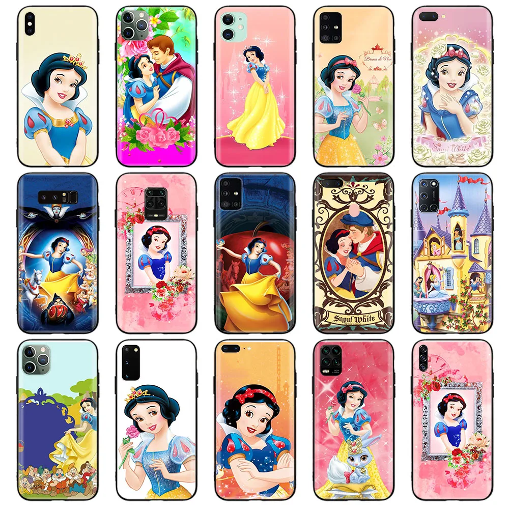 Custodia Nera Per Samsung S20 S21 Fe S22 Note 20 10 Lite Plus Ultra Cover Z-45 Princess Biancaneve