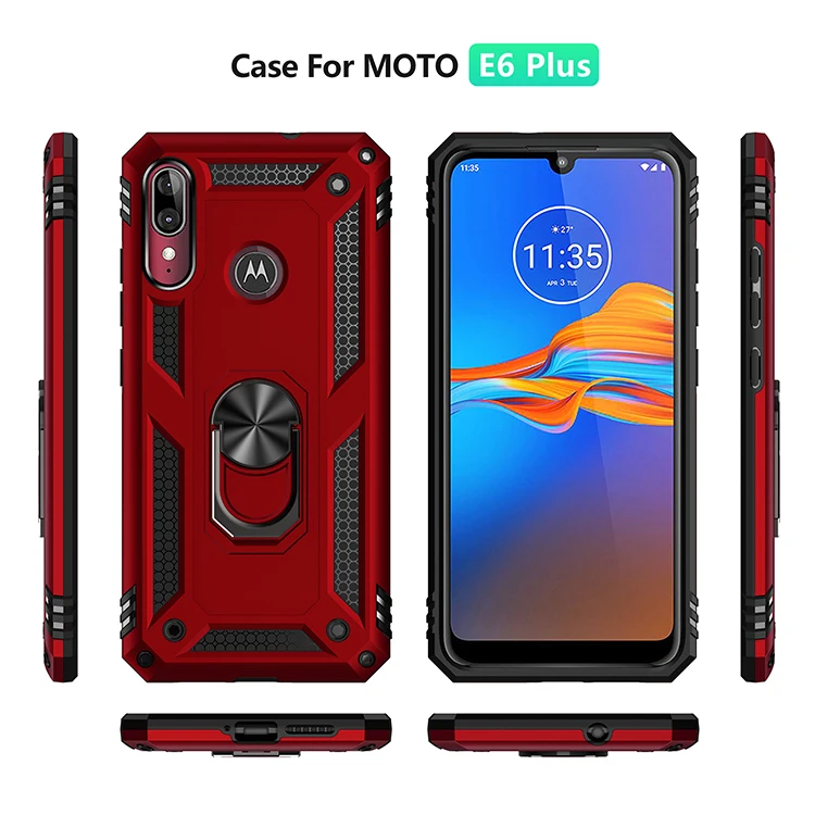 Custodia Magnetica Per Armatura Antiurto Per Motorola One Zoom One Pro One Hyper One 5G Ace One Fusion + One Action Cover Per Anello In Metallo