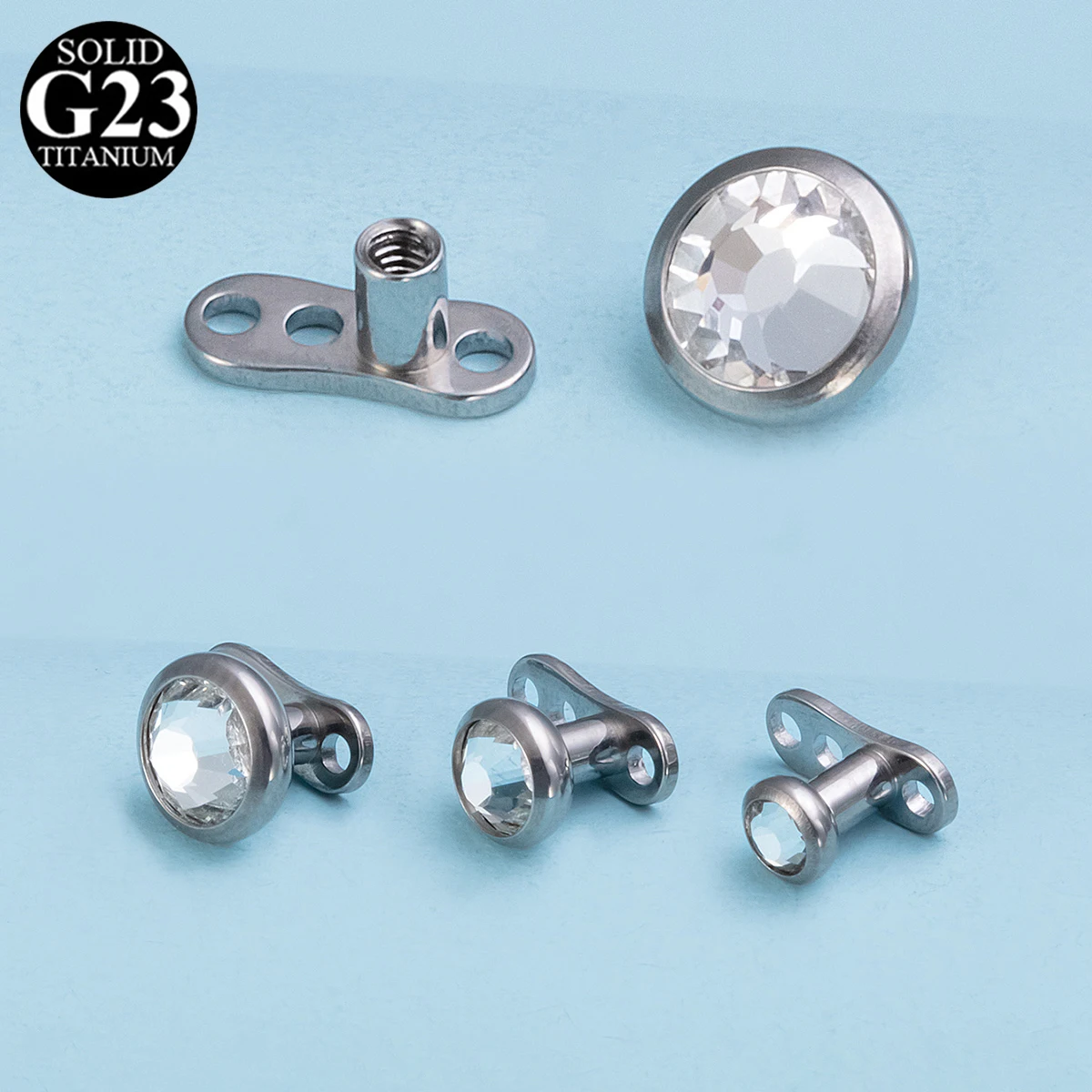 1 Pz G23 Piercing Dermici In Titanio Nascondino Nella Pelle Piercing Subacquei Cz Micro Piercing Dermici Ancore Dermici Piercing Gioielli