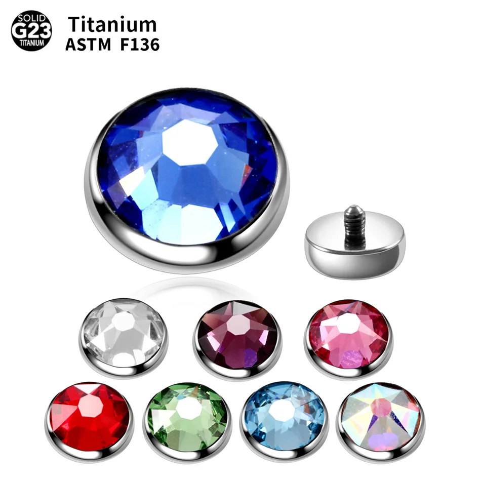 1Pc G23 Titanium Dermal Bijoux De Corp Piercing Fashion Cz Crystal Skin Diver Microdermal Anchor Top Body Jewelry Per Le Donne