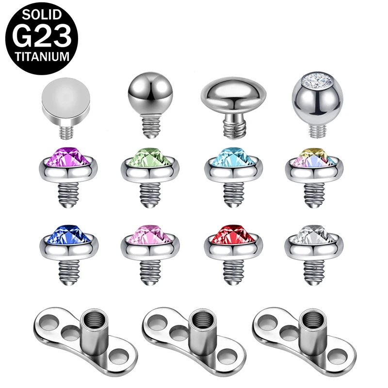 Aoedej G23 Base Di Ancoraggio Cutaneo In Titanio Top Skinside Diver Micro Skin Diver Piercing Cutaneo Skinside Donna Piercing Gioielli Per Il Corpo