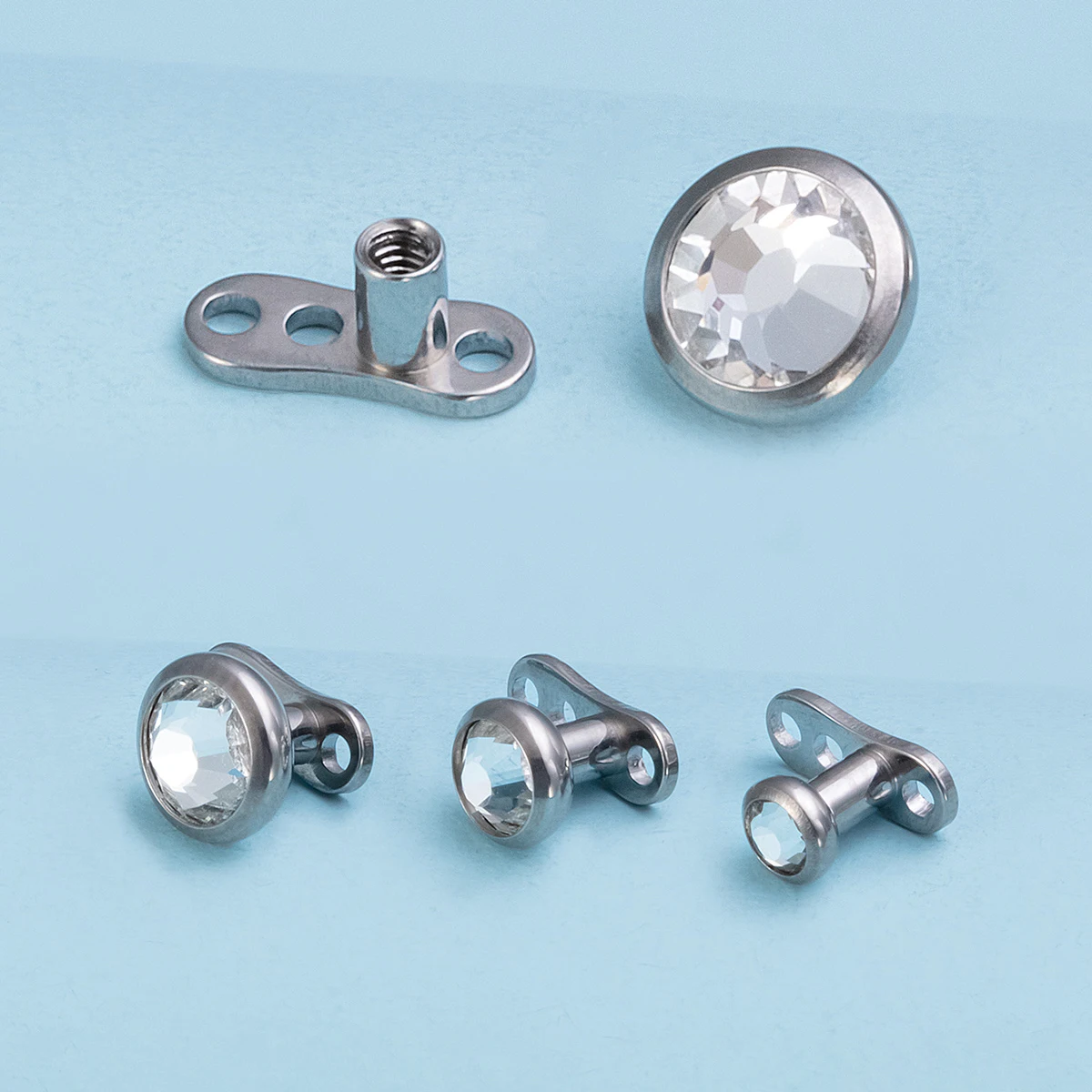 1 Pz G23 Piercing Dermici In Titanio Nascondino Nella Pelle Piercing Subacquei Cz Micro Piercing Dermici Ancore Dermici Piercing Gioielli