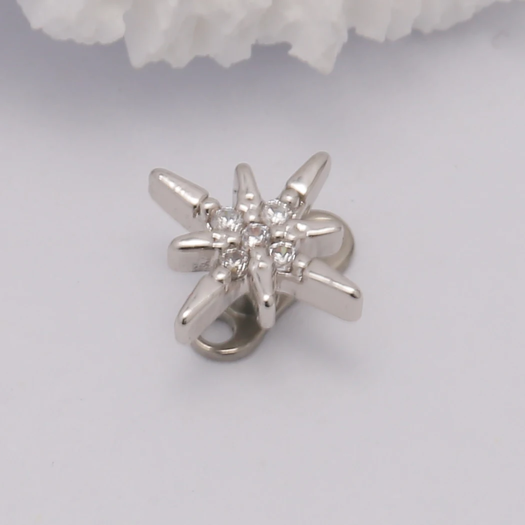 Jhjt Piercing Dermico Top G23 Titanium Base Star Micro Skin Diver Impants Dermal Anchor Body Jewelry