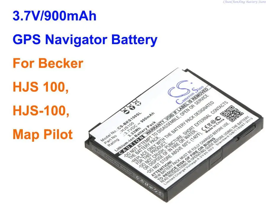 Cameron Sino 900Mah Gps, Batteria Navigatore 338937010208, Hjs100 Per Becker Hjs 100, Hjs-100, Map Pilot