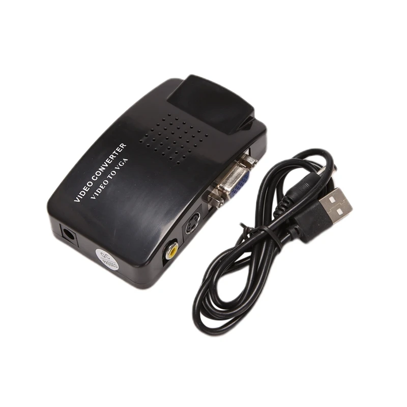 Adattatore Da Av A Vga Convertitore Vga Rca Pc Composito S-Video Av Ingresso A Pc Vga Convertitore Di Uscita Lcd Scatola Di Commutazione