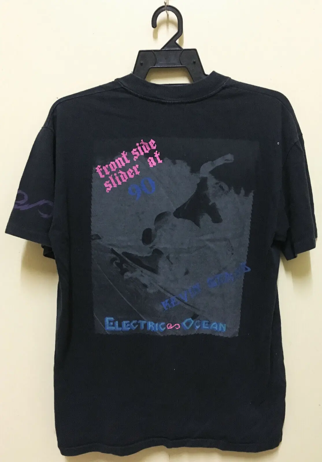 Vintage 80S Kevin Staab Joe Johnson Electric Ocean Skateboard T-Shirt Sims Alva Maniche Lunghe