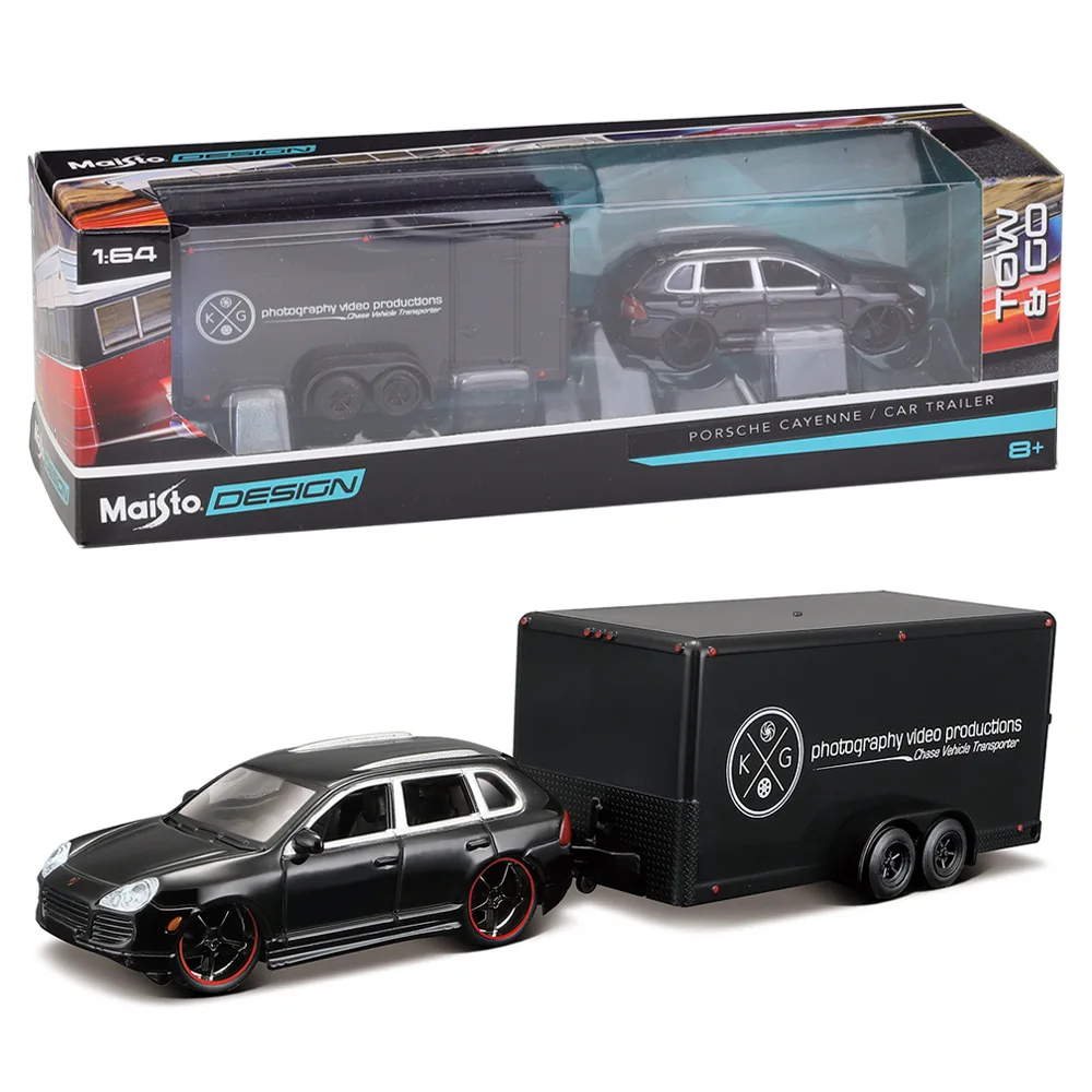 Maisto 1:64 Porsche Cayenne/Rimorchio Per Auto Modello Di Rimorchio Simulazione Modello Di Auto Lega Giocattolo Per Auto Collezione Maschile Regalo
