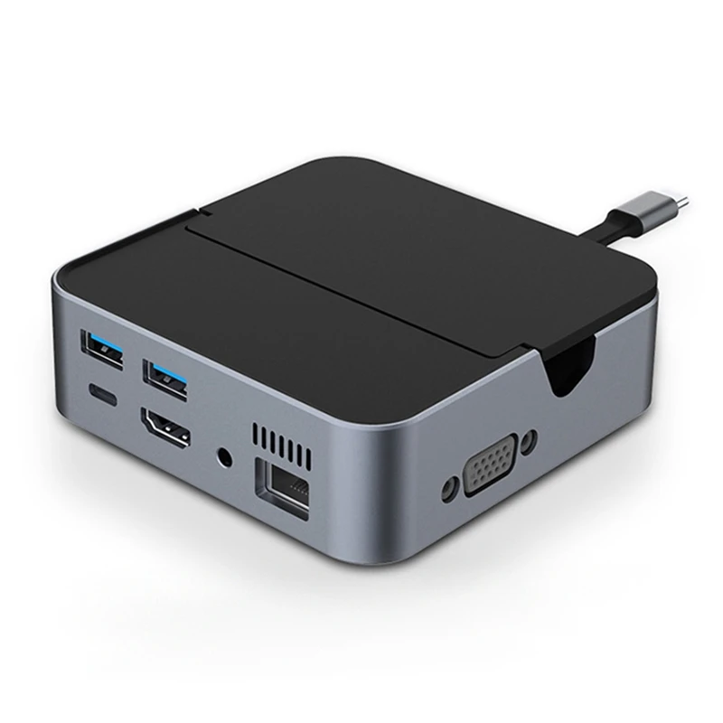1 Pz Docking Station Nero Per Steam Deck Docking Station Usb C Hub Usb C Cavo Compatibile Adattatore Convertitore 4K Hd