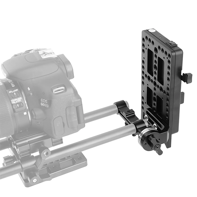 Szrig Battery Support Rig V Lock Power Supply Splitter Con 360 Girevole 15Mm Rod Clamp Arri Rosetta Adapter
