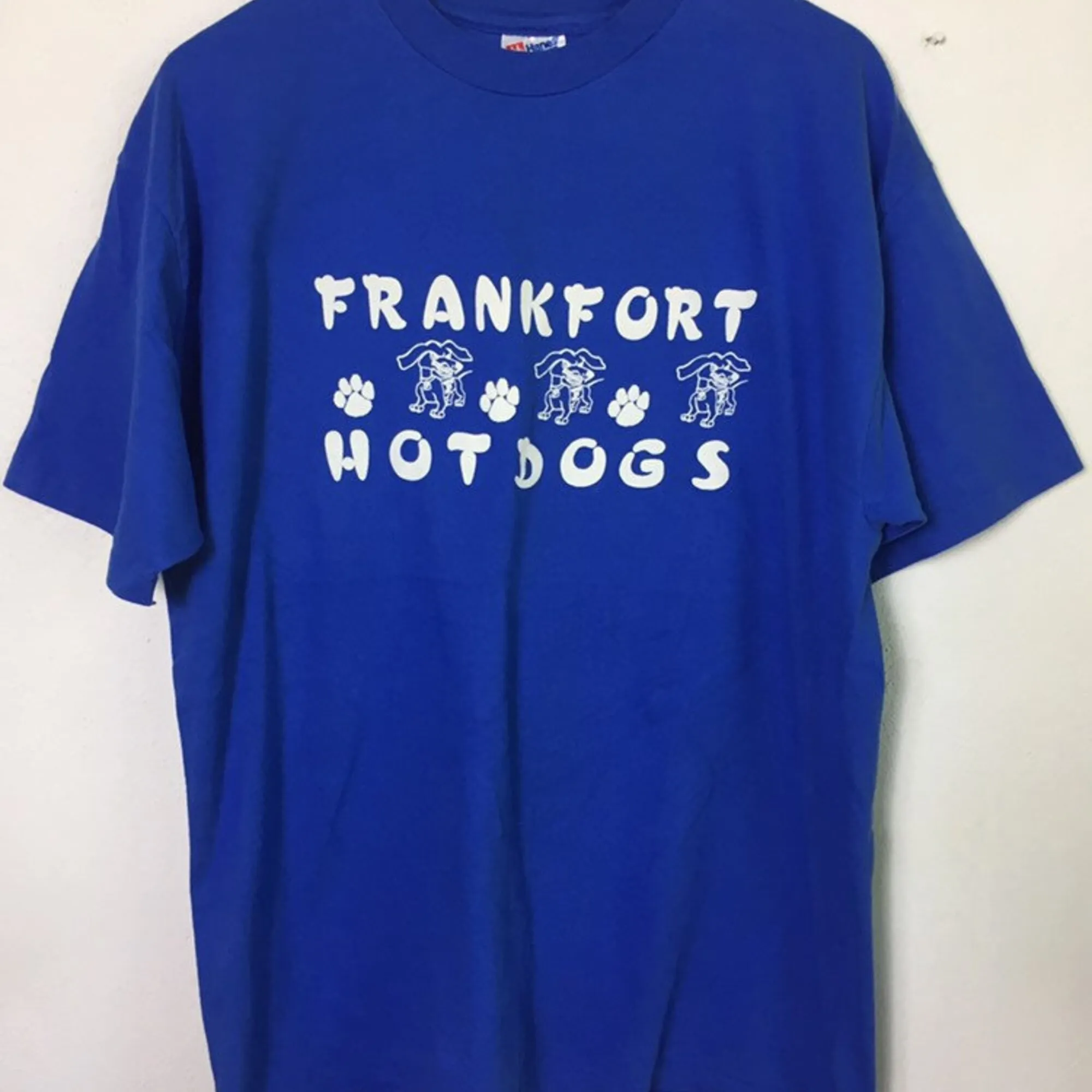 Maglietta Vintage Degli Hotdog Di Frankfort Degli Anni '90 Taglia Xl Maniche Lunghe O Corte