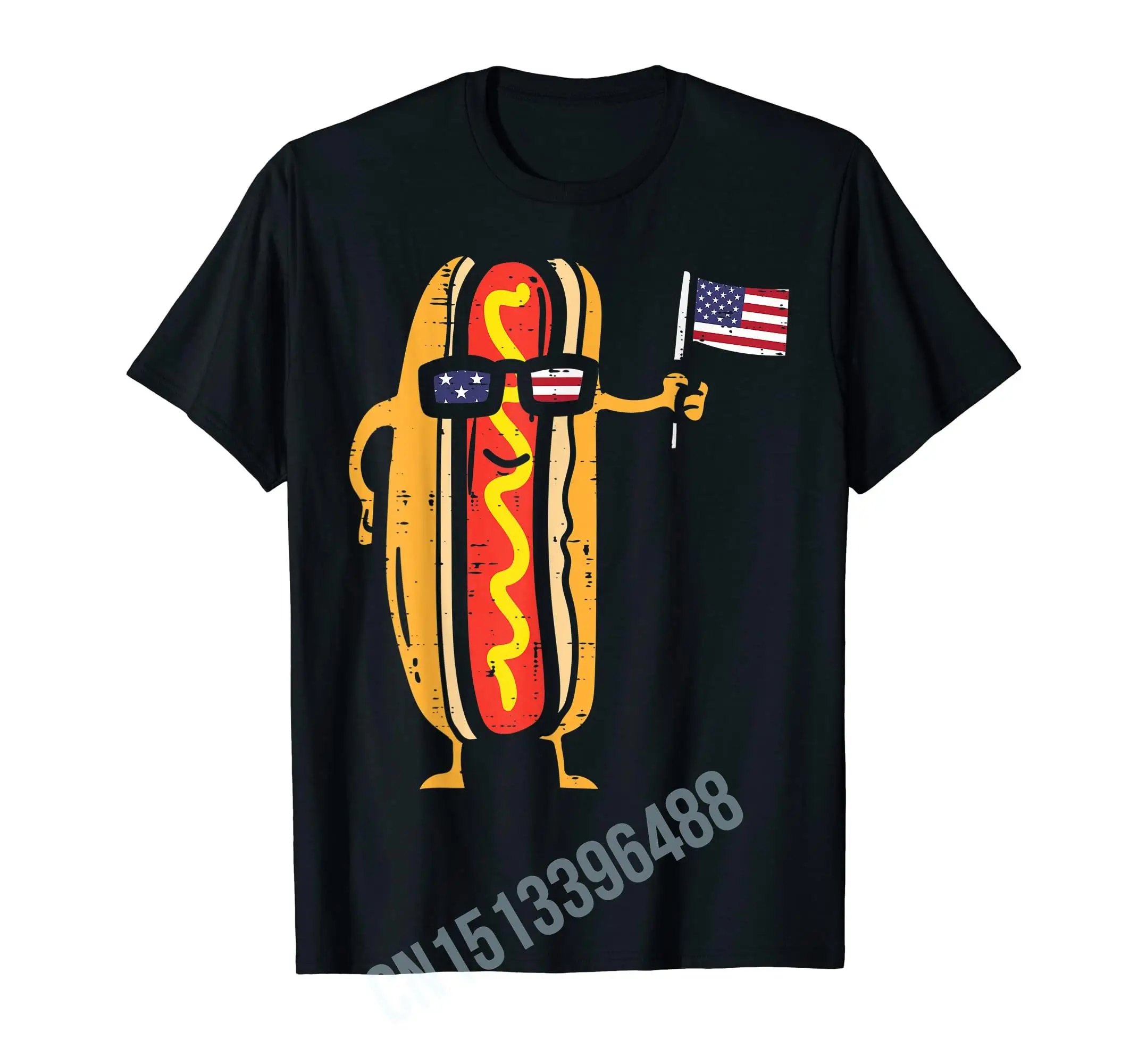Occhiali Da Sole Hotdog Bandiera Americana Usa Divertente 4 Luglio Quarta Maglietta