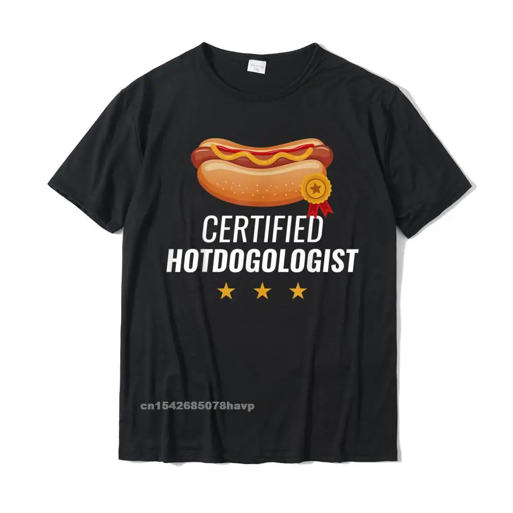 Hotdogogo Certificato Divertente Hot Dog Regalo Hot Dog T-Shirt Uomo Popolare Magliette Estate Top Camicia Cotone Unico