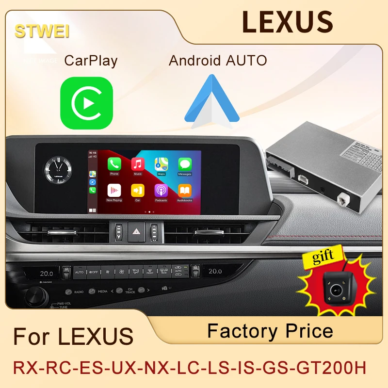Wireless Apple Carplay Per Lexus Rx Rc Es Ux Nx Lc Ls Is Gs Ct200H Nx 300 Car Play Android Auto Mirror Fotocamera Anteriore Posteriore