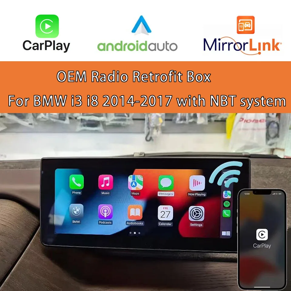 Dashboad Upgrade Apple Carplay Modulo Di Retrofit Per Bmw I3 I8 2014 2015 2016 2017 Nbt Android Auto Mirror Link Car Play Interafce