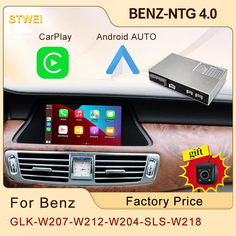 Wireless Apple Carplay Per Mercedes Benz Ntg 4.0 Glk W207 W212 W204 Sls W218 Car Play Android Auto Mirror Vista Anteriore Telecamera Posteriore