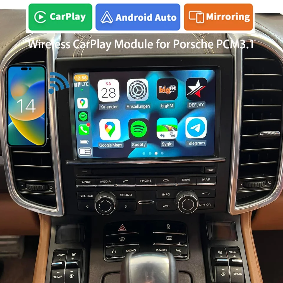 Icarplay Wireless Apple Carplay Android Auto Retrofit Per Porsche Cayenne Macan Cayman Panamera Boxster Pcm3.1