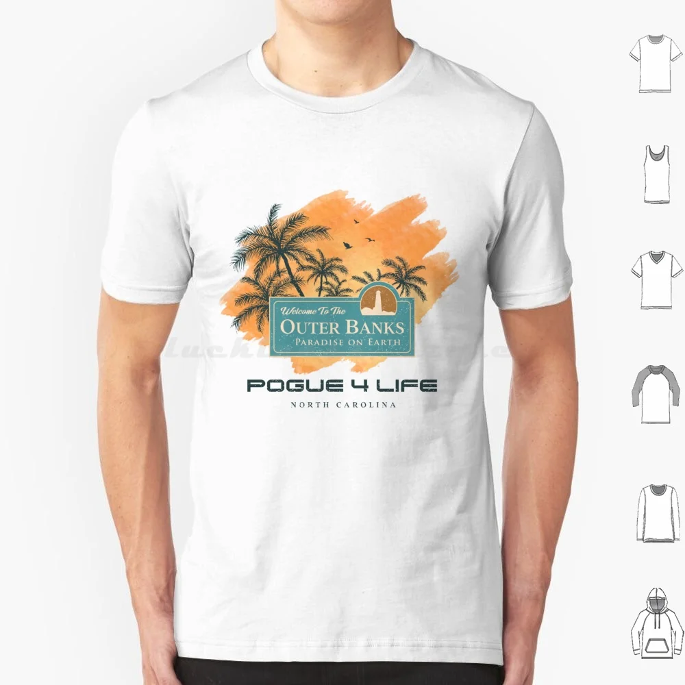 Outer Banks Beach Sign T Shirt Big Size 100% Cotone Rbpartnerprogram Banche Esterne Netflix Outer Banks Obx Beach Pogues Summer