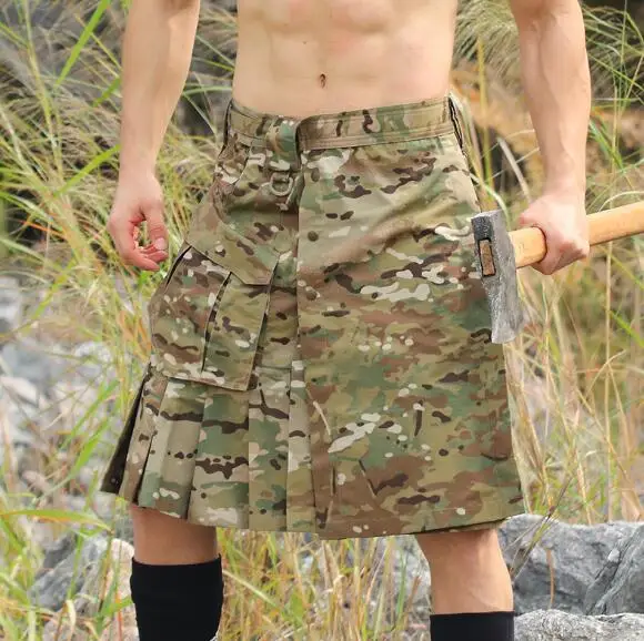 Kilt Outdoor Cp Camouflage Tactical Skirt Real Cs Military Fan Gonna A Pieghe Da Uomo Indossabile