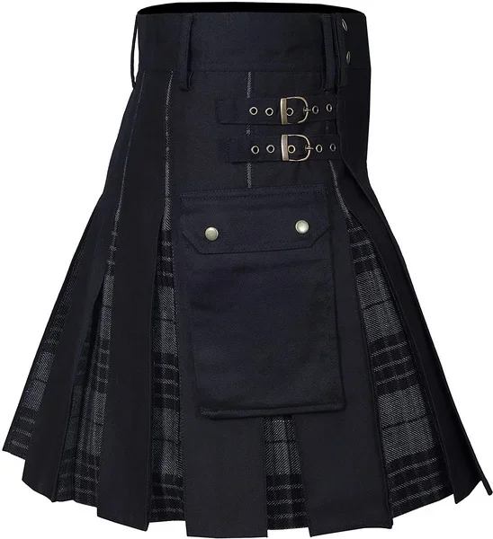 Kilt Per Uomo, Kilt Utility, Kilt Ibrido, Scatola Moderna Pieghettata Tartan Tradizionale Mens Kilt Abito Medievale Kilt Masculino