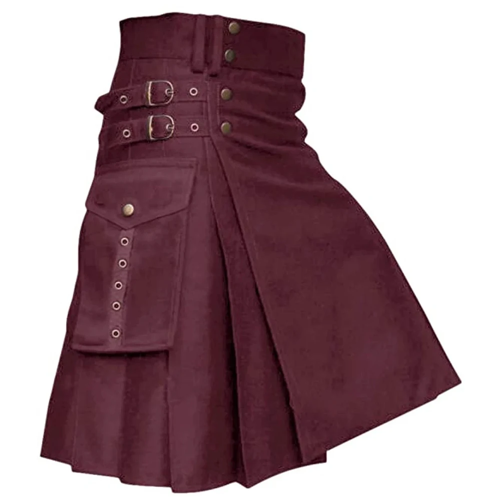 Gonna Da Uomo Tradizionale Scozzese Festival Kilt Tinta Unita Highland Dress S 3Xl Taglie Perfette Per Eventi Medievali