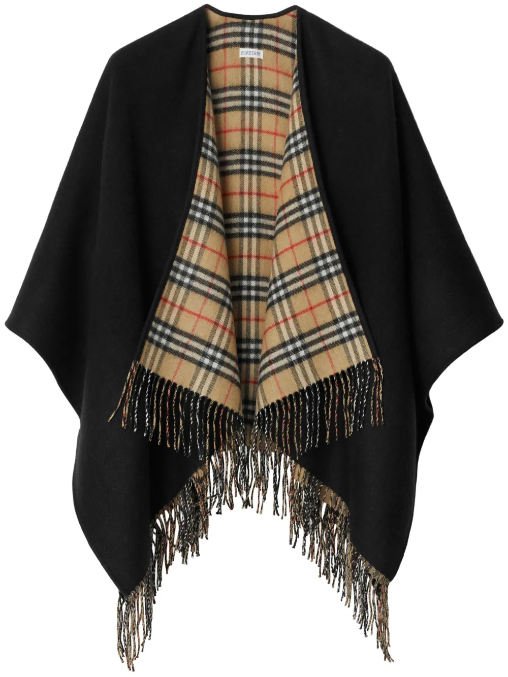 Burberry check wool reversible cape - Nero