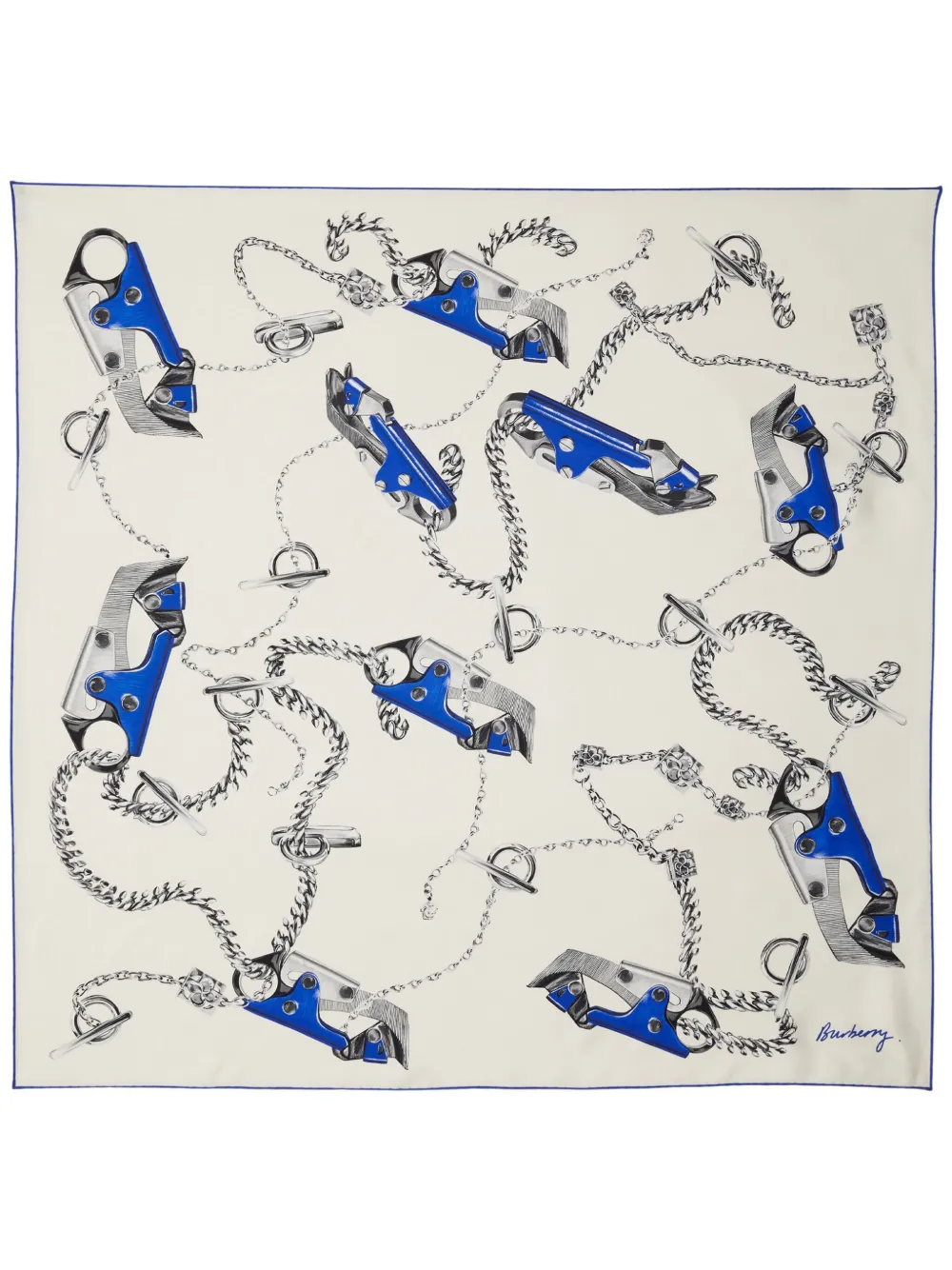 Burberry Knight hardware-print scarf - Bianco