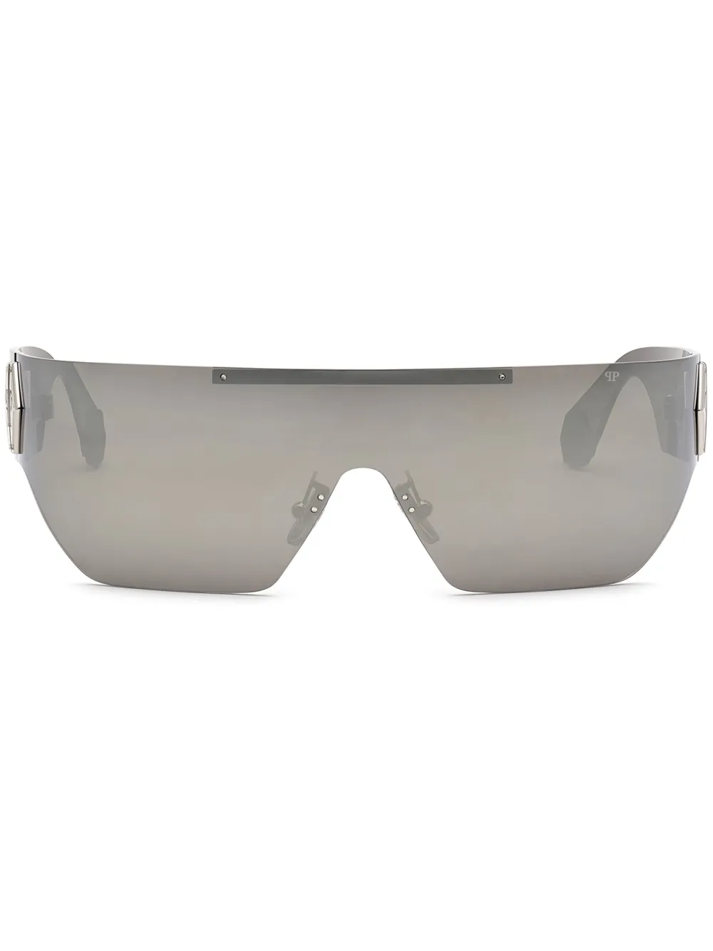 Philipp Plein Plein Hero Hexagon shield-frame sunglasses - Argento