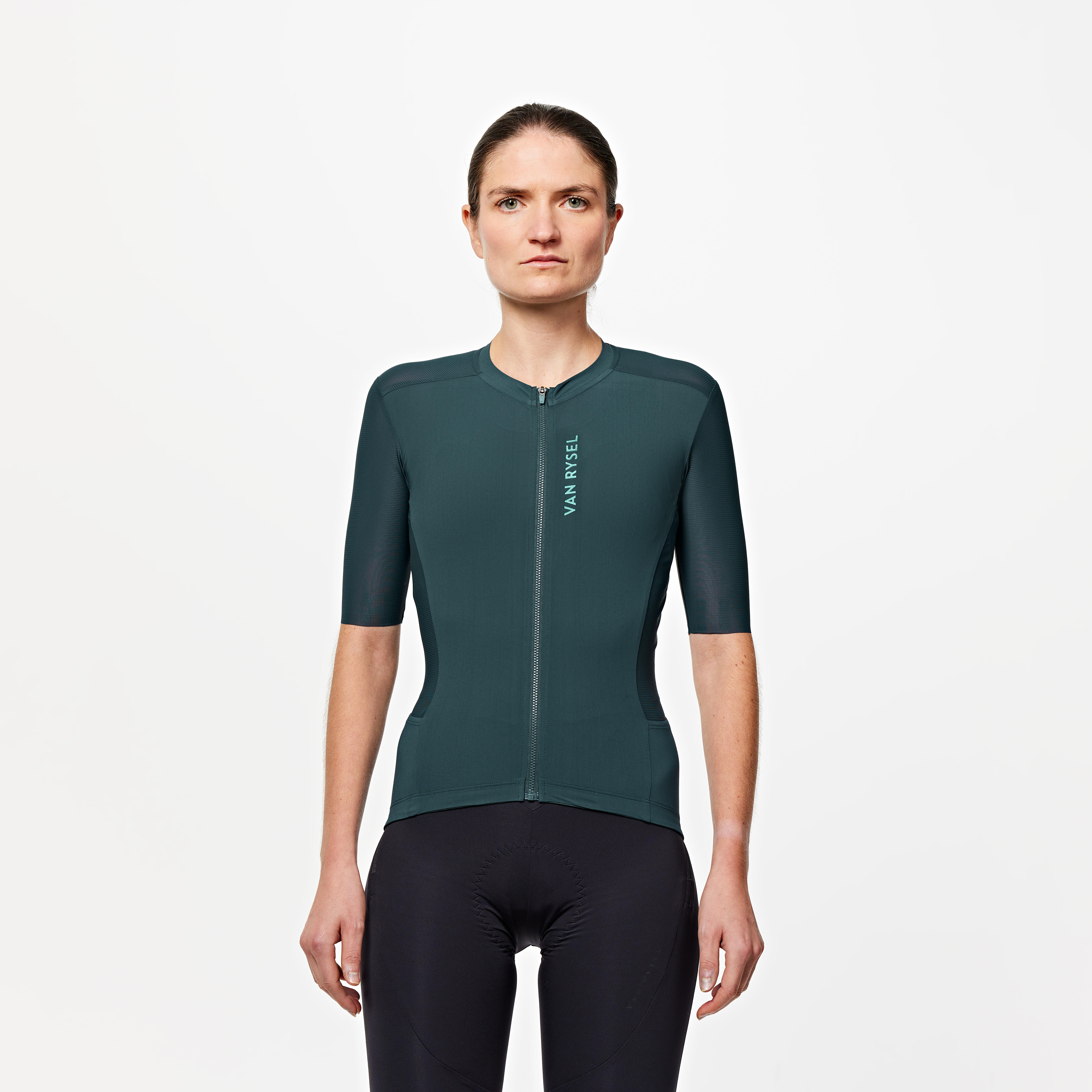 Decathlon | Maglia ciclismo adulto unisex Van Rysel RACER 2 verde-turchese |  Van Rysel
