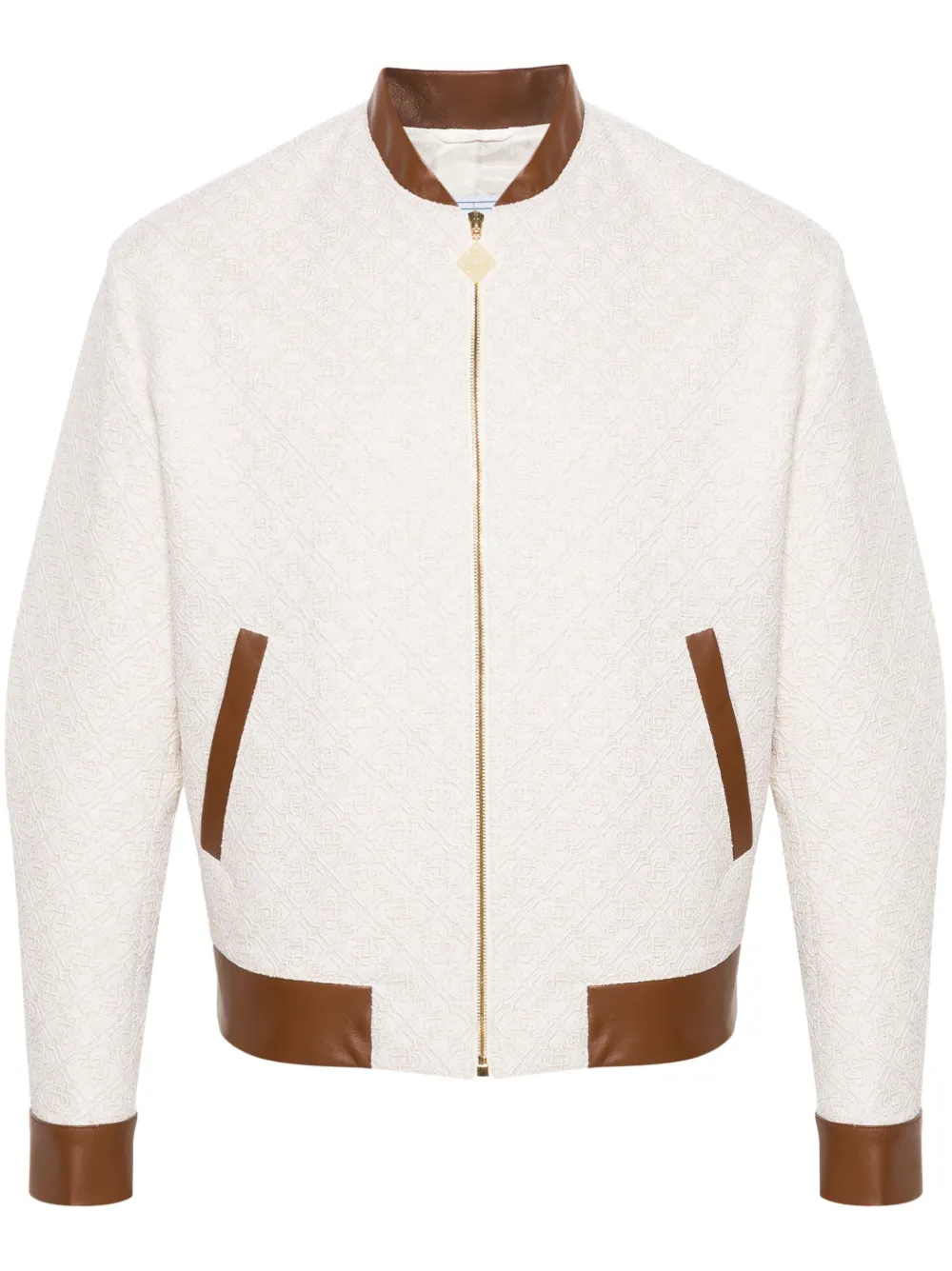 Casablanca monogram-jacquard bomber jacket - Toni neutri