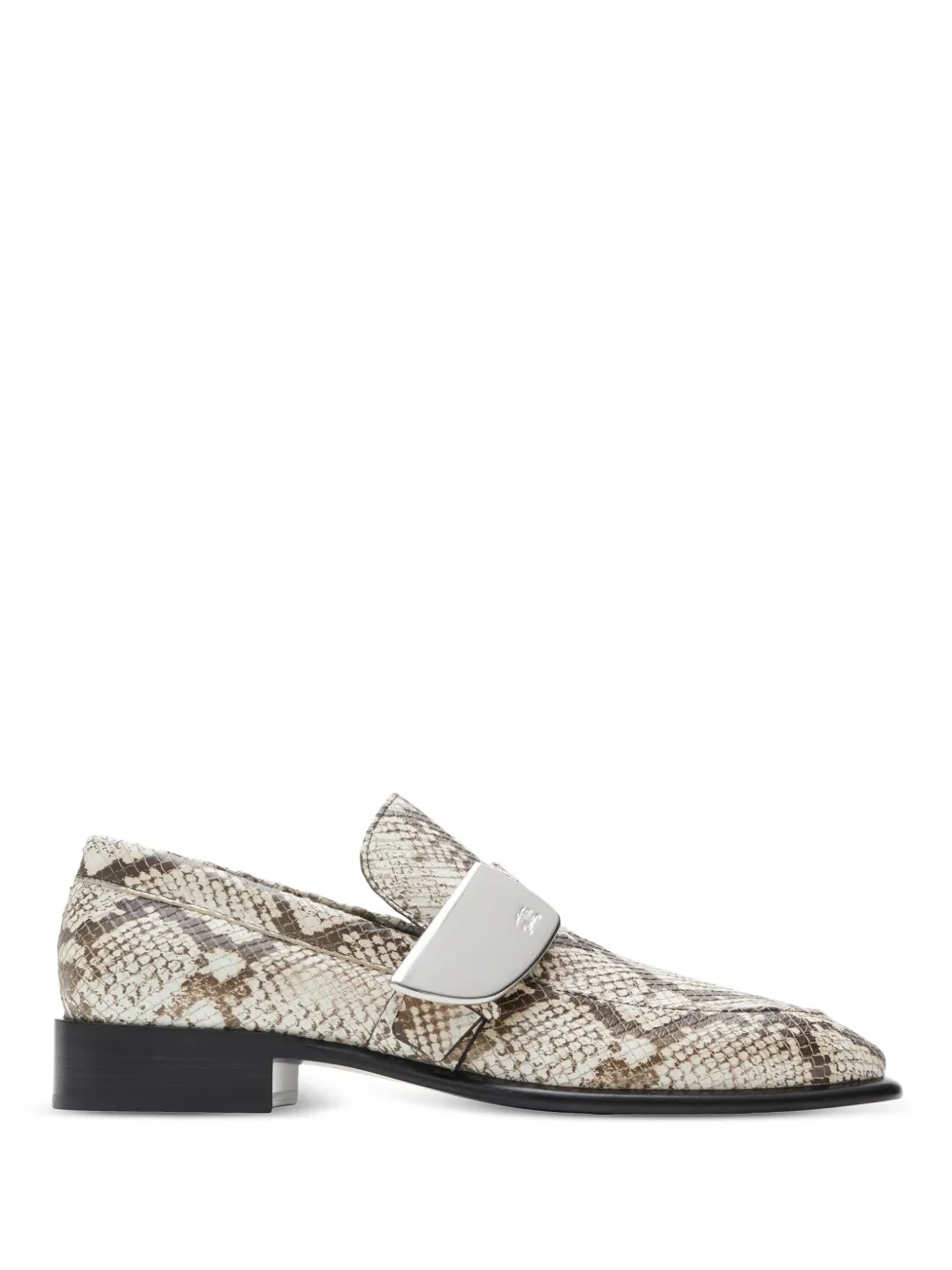 Burberry Shield python-print loafers - Toni neutri