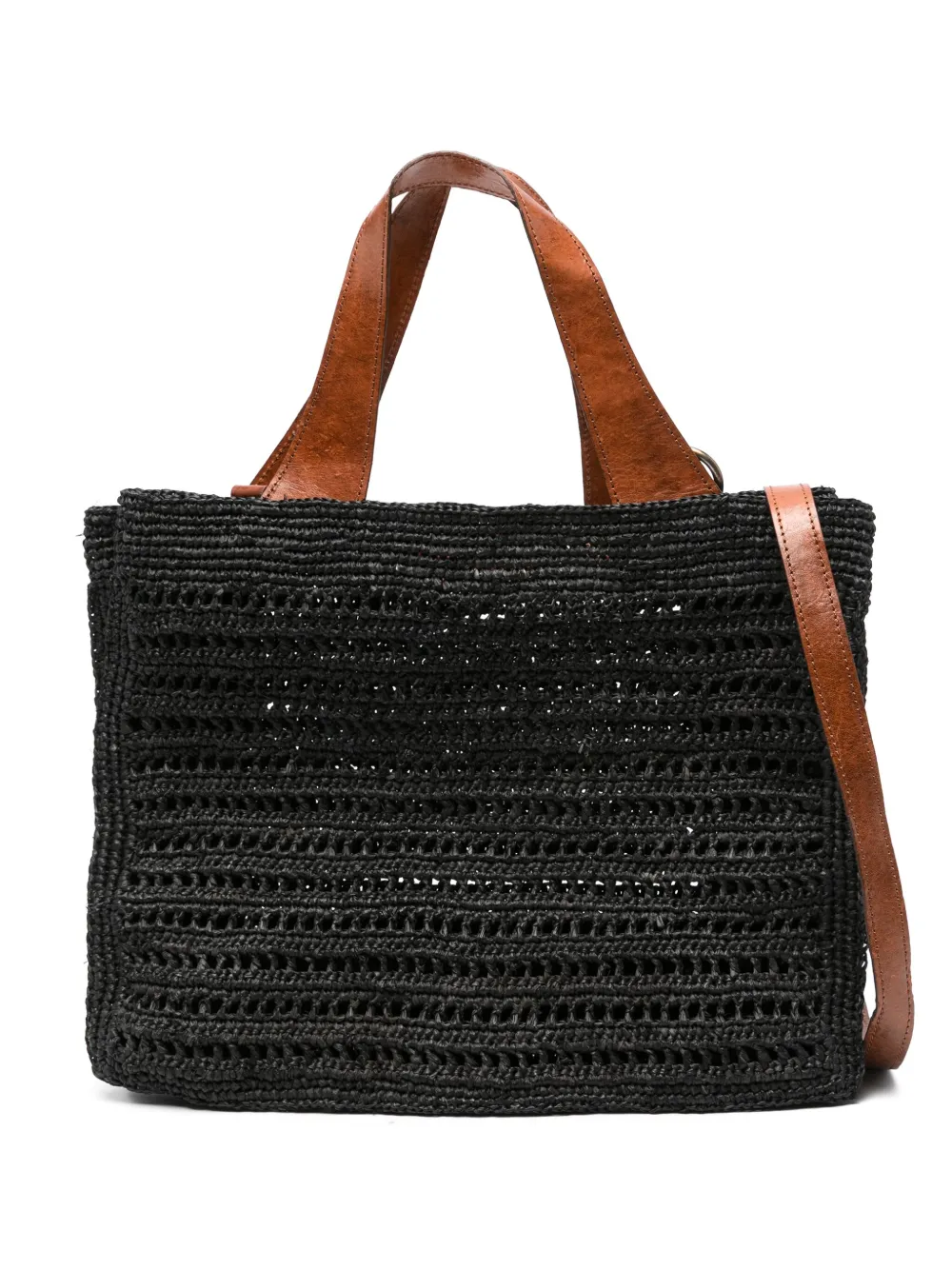 IBELIV Nosy straw tote bag - Nero