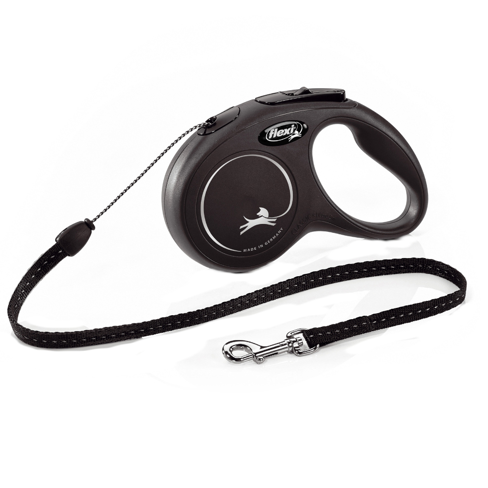 flexi New Classic classic, comfortable retractable lead S in black, 5m