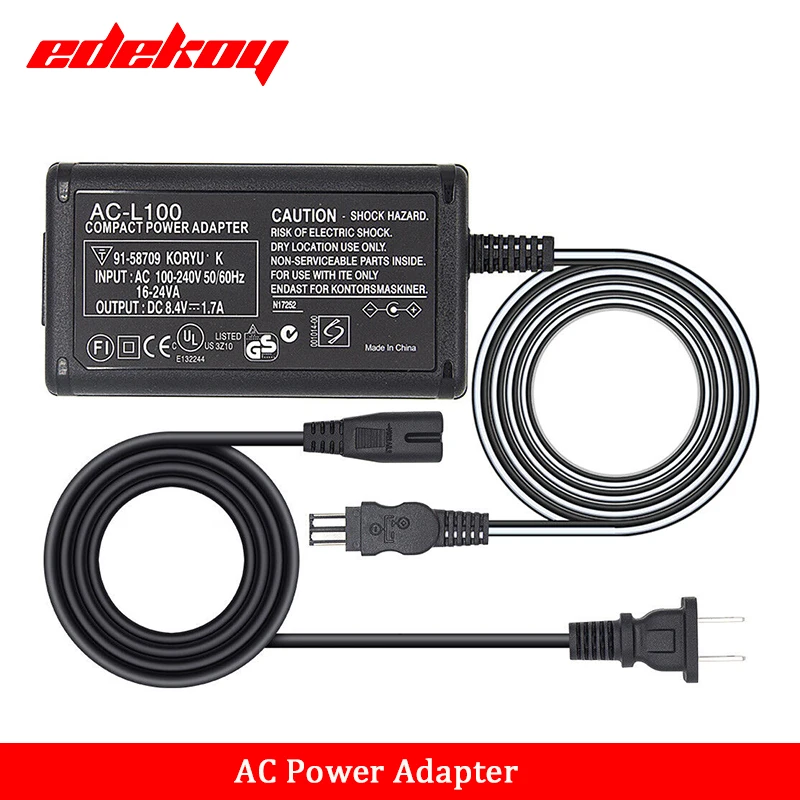Ac-L100C Per La Macchina Fotografica Sony Ac-L10A L10B L15 L100C Adattatore Di Alimentazione Nx100 Ax2000 Mc2500 Hxr-Nx3 Ccd-Trv228 Trv615 Pc104 Mvc-F