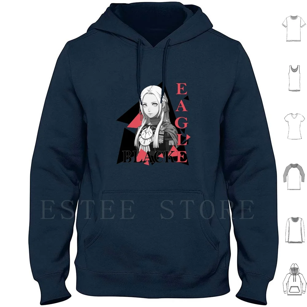 Edelgard (Versione Bianco Nero)-Emblema Del Fuoco Tre Case-Felpa Con Cappuccio Aquila Nera Manica Lunga Fe Fire Emblem Fire Emblem Fire