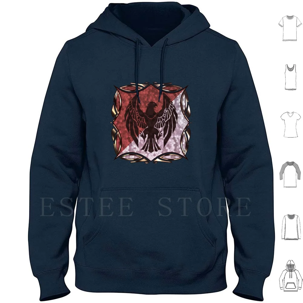Black-Flat Fire Emblem Tre Case Felpa Con Cappuccio Manica Lunga Black Fire Emblem Tre Case