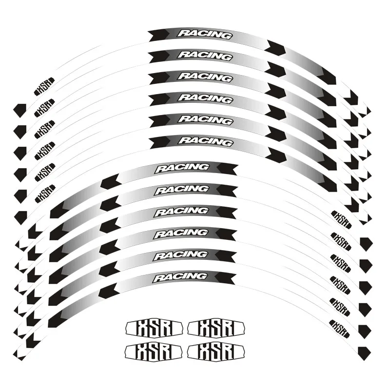 New Motorcycle Wheel Sticker Stripe Reflective Waterproof Wheel Rim Sticker 12 Strisce Per Yamaha Xsr Xsr 700 Xsr900