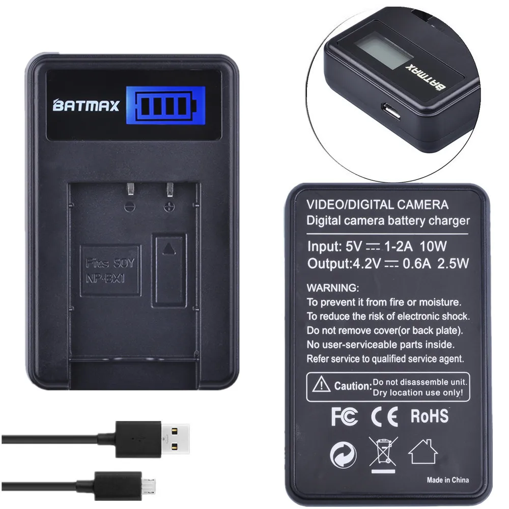 Batmax 1 Pc Np-Bx1 Npbx1 Np Bx1 Display Lcd Usb Battery Charger Per Sony Dsc Rx1 Rx100 As100V M3 M2 Hx300