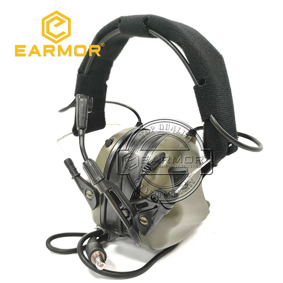 Earmor Tactical Headset M32 Mod4 Fogliame Verde Cuffie Con Cancellazione Del Rumore Riprese Di Comunicazione Aeronautica Auricolari Softair
