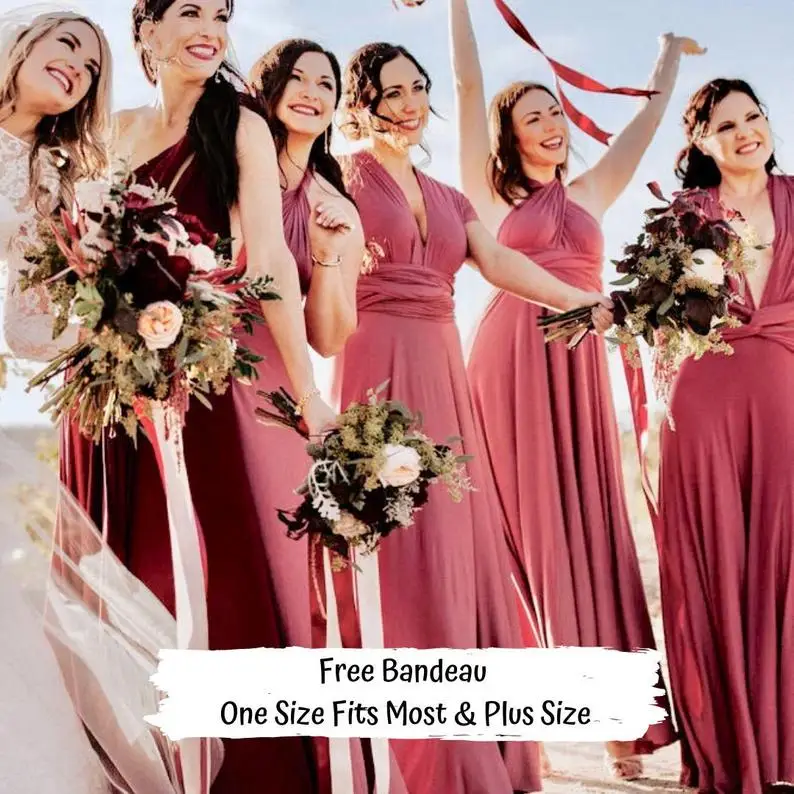 Summer Women Infinity Plus Size Convertibile Abito Da Damigella D'Onore Multiway Abiti Da Festa Di Nozze Abito Speciale Per Ragazze Multiway