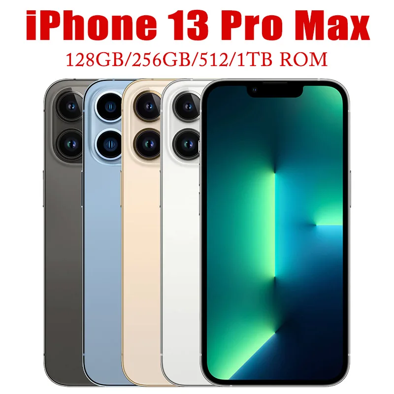 Originale Apple Iphone 13 Pro Max 128Gb 256Gb 512Gb 1Tb Rom Originale Oled A15 Ios Face Id Nfc Sbloccato Smartphone 5G