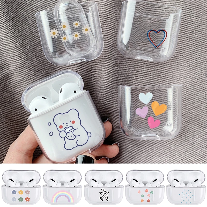 Simpatici Airpods Custodia Cuffie Cuffie Cover Love Flower Heart Airpod Custodie Air Apple Pro 3 Per 2 3Rd Pod Gen Airpord Case