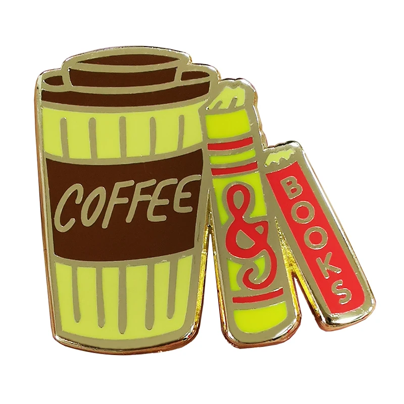Coffee And Books Lover Spilla Da Bavero Letterario Bookish Flair Addizione