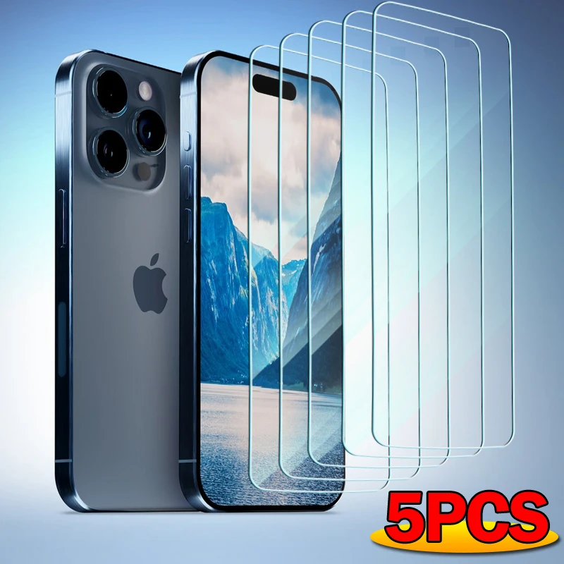 1-5Pcs 15Pro Proteggi Schermo In Vetro Temperato Per Iphone 15 Pro Max 15Plus 9H Pellicola Protettiva Per Durezza Per Iphone 15Pro 6.1''