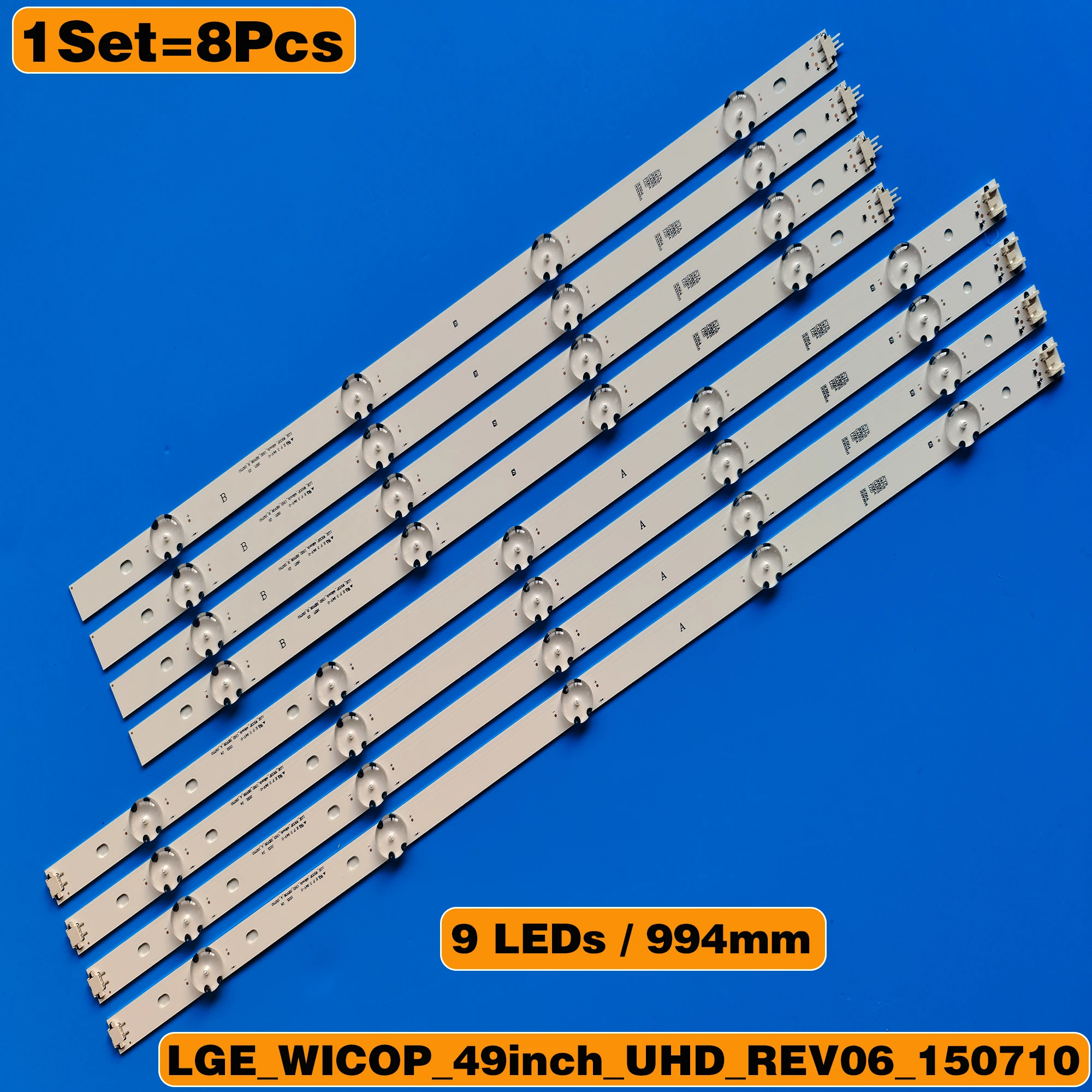 Striscia Led 8 Pz/Set Per Lg 49 Tv 49Uf6400 49Uf6407 49Lf510V 49Uf640V Nc490Due-Sadp2 Lge-Wicop-49Inch-Uhd-Fhd-Rev05 Gan01-1255A-P1
