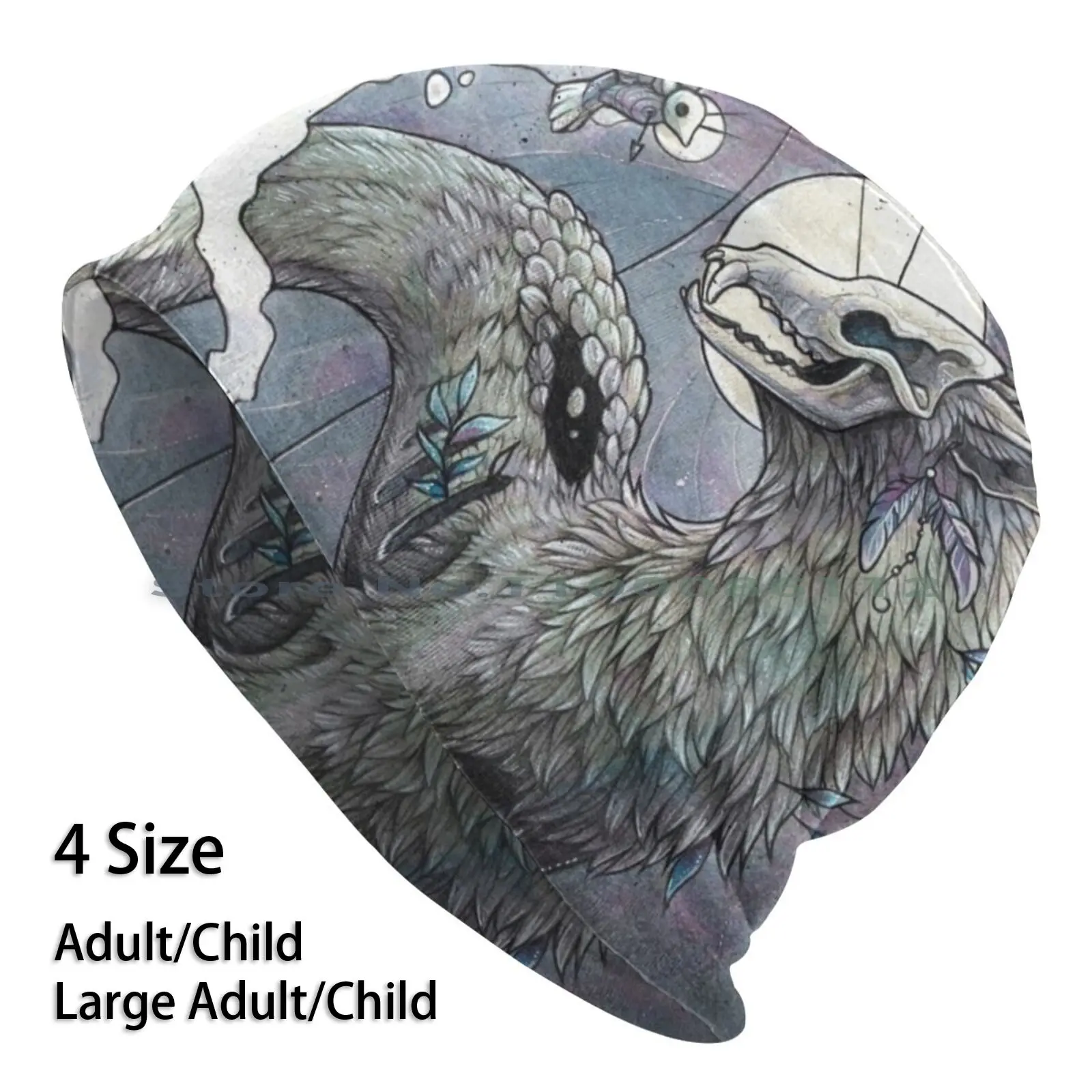 Kindred Souls Berretti Knit Hat Creature Fantasy Surreale Bird Skullcap Dark Calypsa Cappello Lavorato A Maglia Senza Tesa Skullcap Regalo Casual