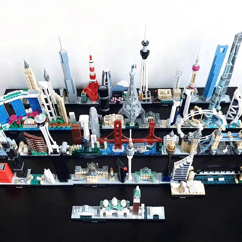Architettura Paris Dubai London Sydney Chicago Building Blocks Kit Brick Classic City Model Kit Giocattolo Per Bambini Per Regalo Per Bambini