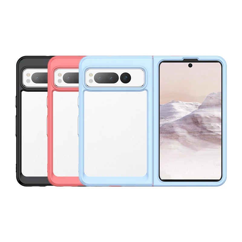 Per Google Pixel Fold Clear Case Per Google Pixel Fold Cover Funda Shell Coque Paraurti Traslucido Duro Per Google Pixel Fold