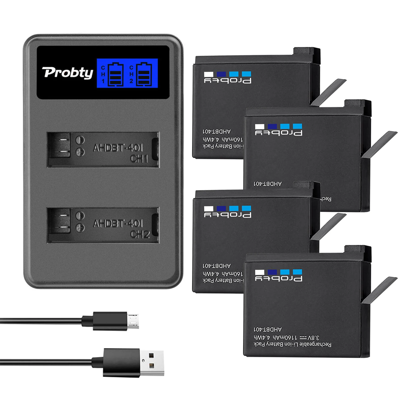 Per Gopro Hero 4 Hero4 Batteria + Caricabatterie Per Gopro Ahdbt-401 Hero4 Black Silver Action Camera Accessori