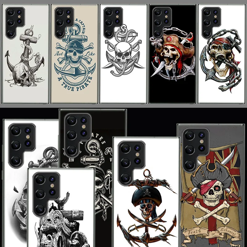 Pirate Anchor Skeleton Cover Per Samsung Galaxy S21 S20 Fe S23 S22 S24 Ultra Phone Case S10 S10E S8 S9 Plus S7 S6 Edge Clear Co